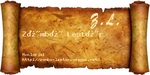 Zámbó Lestár névjegykártya